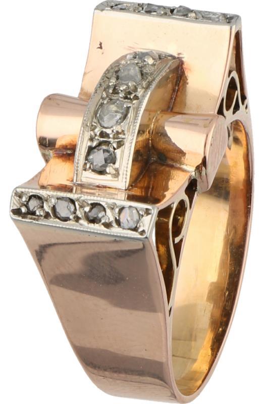 Tankring roségoud, diamant - 18 kt.