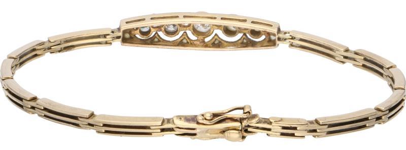 Armband geelgoud, ca. 0.40 ct. diamant - BWG 10 kt.