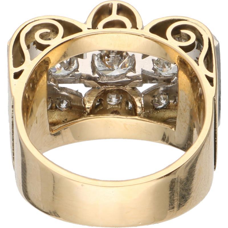 Tankring geelgoud, ca. 1.17 ct. diamant - 18 kt.