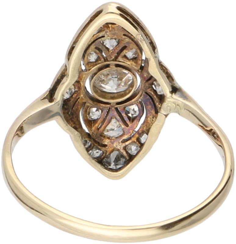 Ring geelgoud, ca. 0.37 ct. diamant - 14 kt.