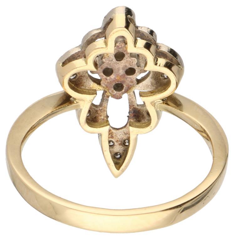 Ring geelgoud, ca. 0.18 ct. diamant - 18 kt.