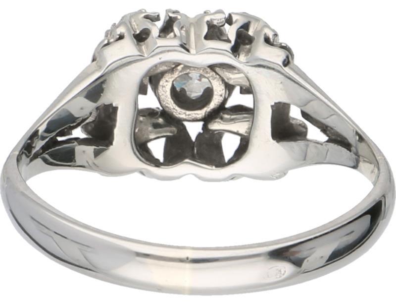 Ring witgoud, ca. 0.18 ct. diamant - 14 kt.
