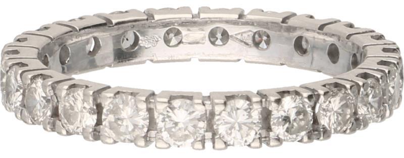 Alliance ring witgoud, ca. 1.32 ct. diamant - 14 kt.
