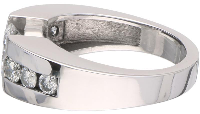 Shoulderring witgoud, ca. 2.00 ct. diamant - 18 kt.
