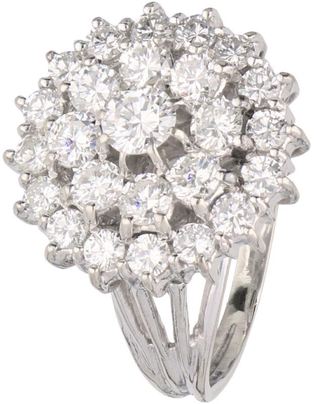 Rozetring witgoud, 2.00 ct. diamant - 18 kt.