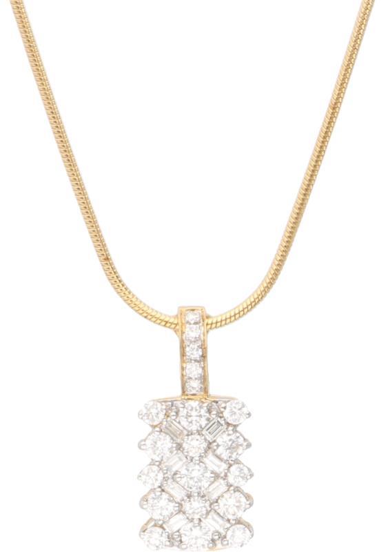 "Brillance" collier geelgoud, ca. 0.92 ct. diamant - 18 kt.