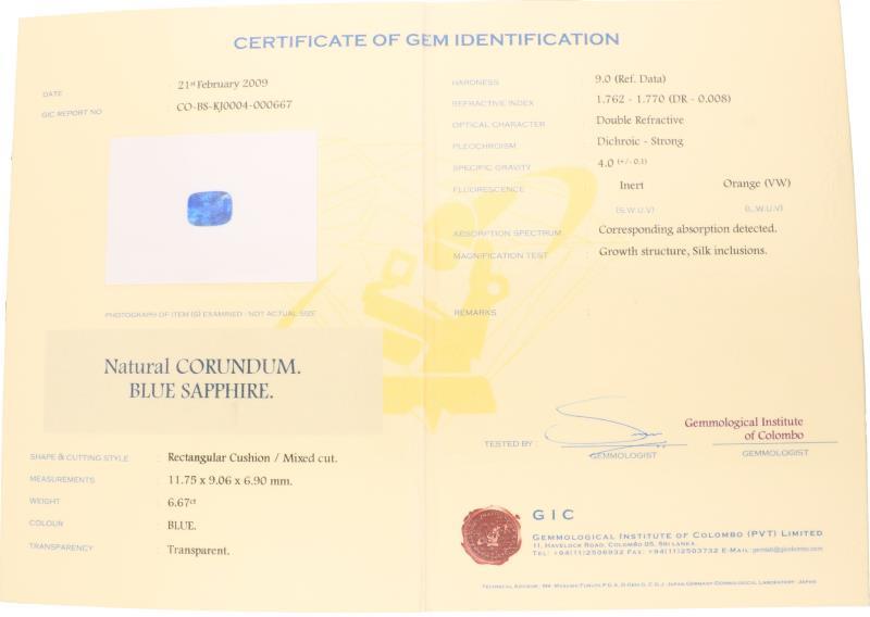 Heren zegelring geelgoud, ca. 0.20 ct. diamant en natuurlijk bauwe saffier - 18 kt.