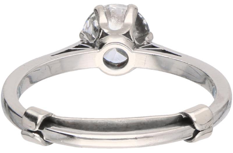 Solitair ring witgoud, ca. 1.12 ct. diamant - BWG 10 kt.