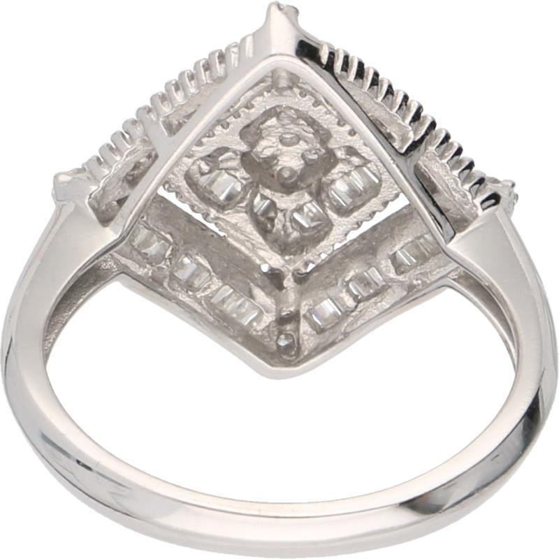 Ring witgoud, ca. 0.69 ct. diamant - 18 kt.
