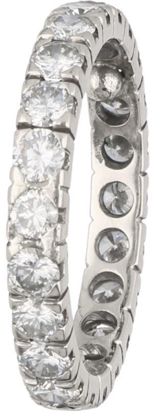 Alliance ring witgoud, ca. 1.98 ct. diamant - 14 kt.