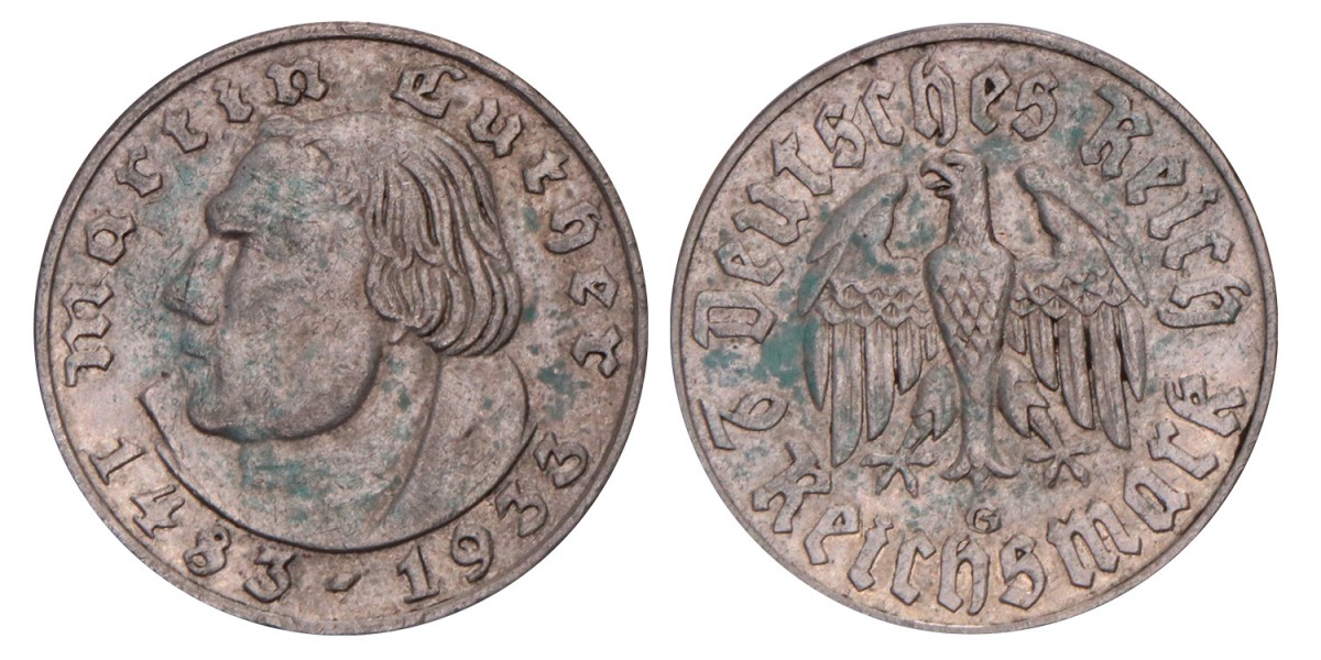 Germany. 2 Mark. 1933 G.