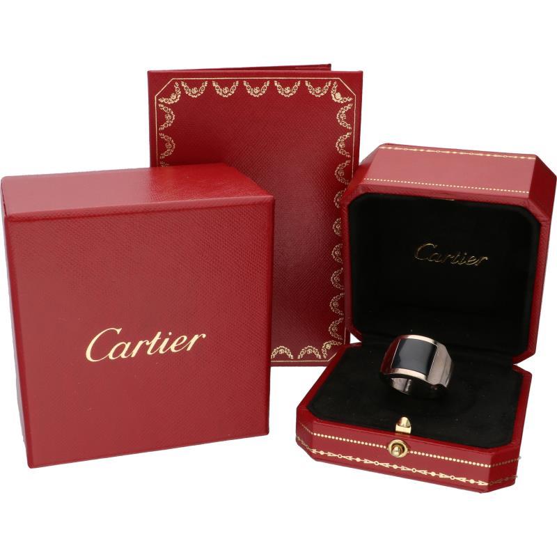 Cartier Santos Dumont Hawk's Eye ring witgoud - 18 kt.