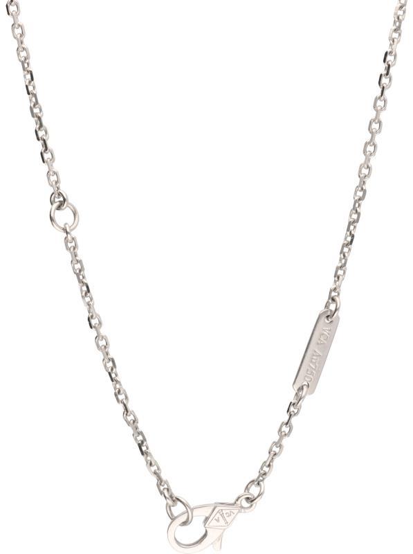 Van Cleef & Arpels collier met Magic Alhambra hanger witgoud, ca. 0.88 ct. diamant - 18 kt.