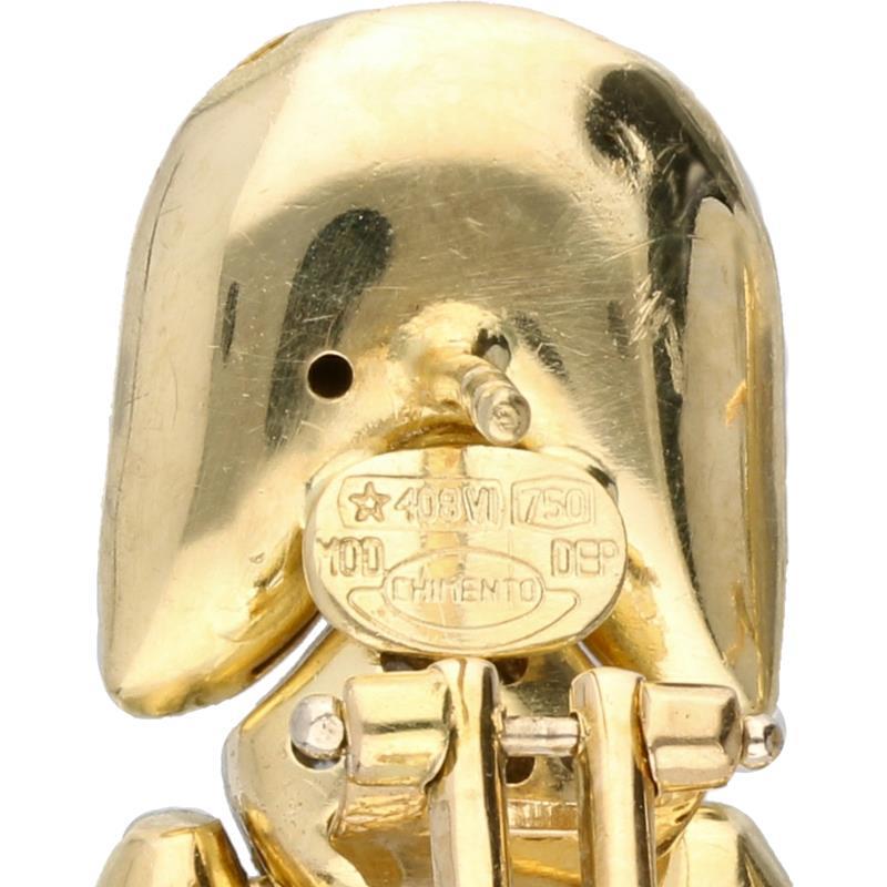 Chimento oorbellen geelgoud, ca. 0.40 ct. diamant - 18 kt.