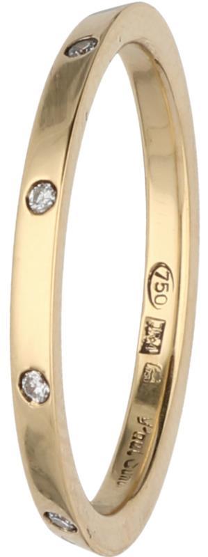 Paul Simons aanschuif ring geelgoud, ca. 0.05 ct. diamant - 18 kt.