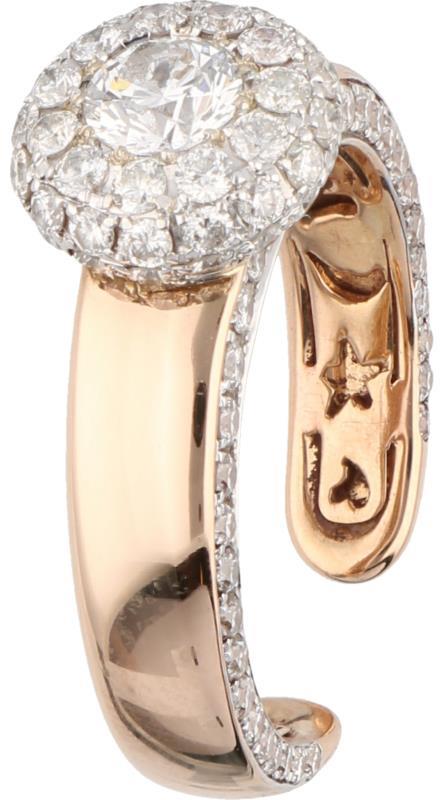 Al Coro Mezzaluna ring geelgoud, ca. 1.15 ct. diamant - 18 kt.