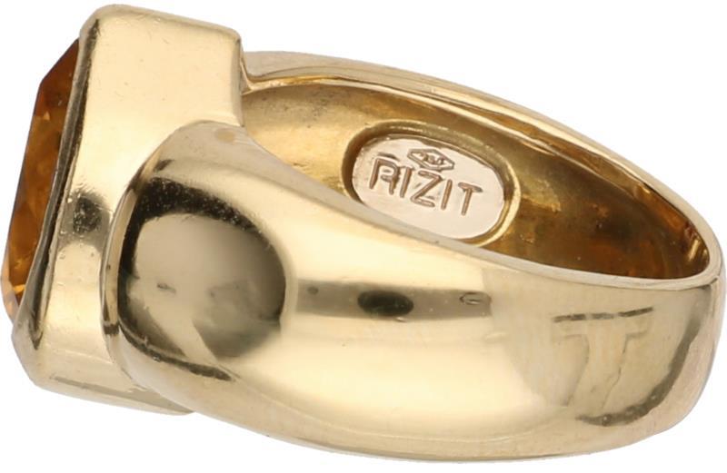 Rizit Gioielli hartvormige ring geelgoud, citrien - 18 kt.