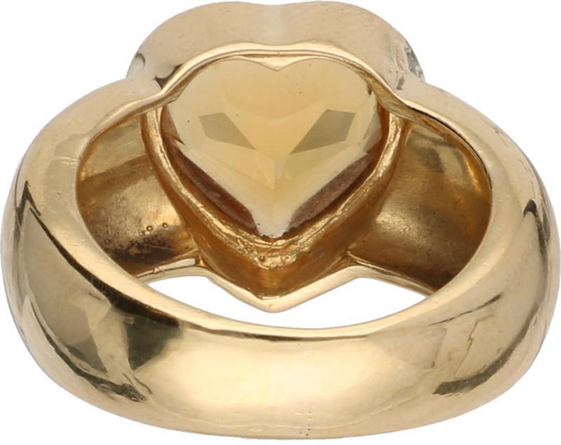 Rizit Gioielli hartvormige ring geelgoud, citrien - 18 kt.