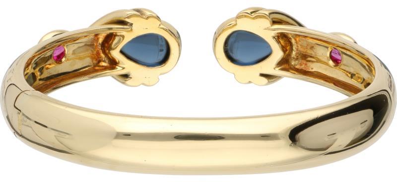 Wempe bangle armband geelgoud, saffier en robijn - 18 kt.