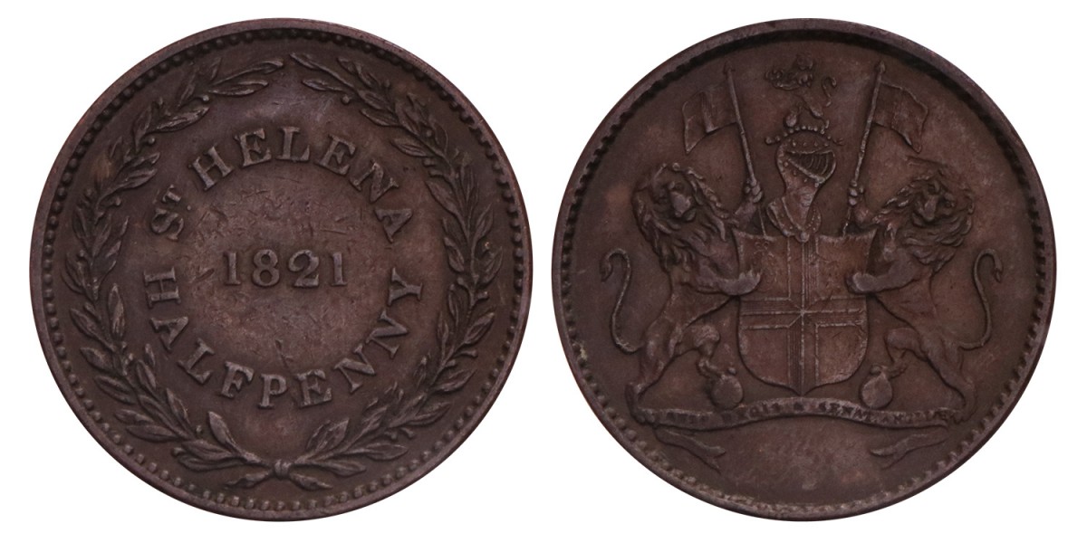 Saint Helena. Half Penny. 1821.