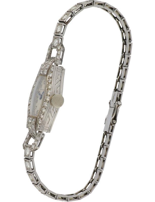 Zenith Art Deco - ca. 3.42 ct. diamant - Dameshorloge - Handopwindbaar.