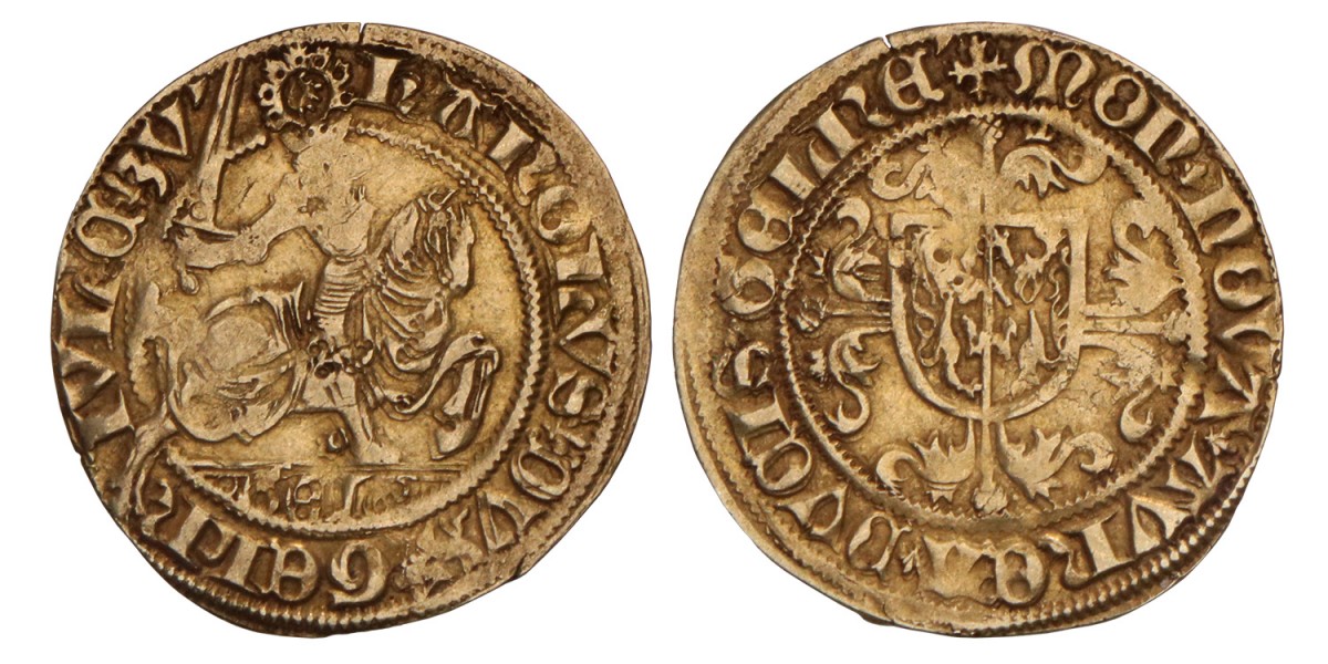 Rijder goudgulden Karel van Egmond, Gelre z.j. (1492 - 1538). Zeer Fraai.