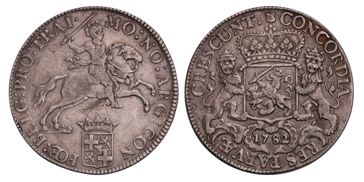 Dukaton of Zilveren Rijder Utrecht 1782. Zeer Fraai +.