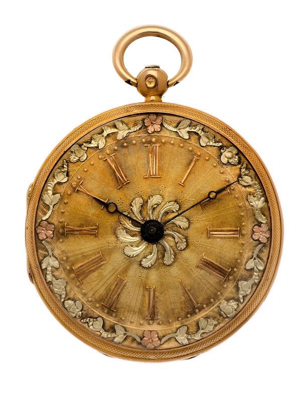 Zakhorloge goud, snek spillegang - Herenzakhorloge - Handopwindbaar - Ca. 1800.