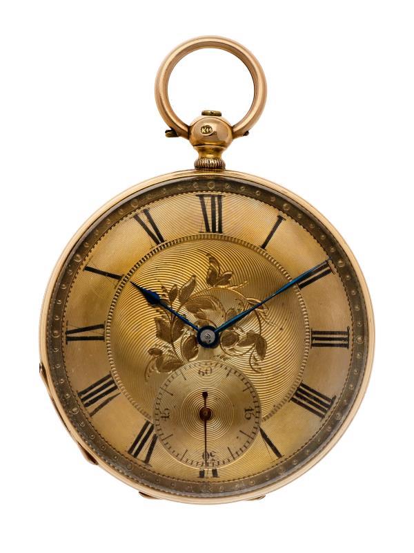 Zakhorloge goud - Herenzakhorloge - Handopwindbaar - Ca. 1850.