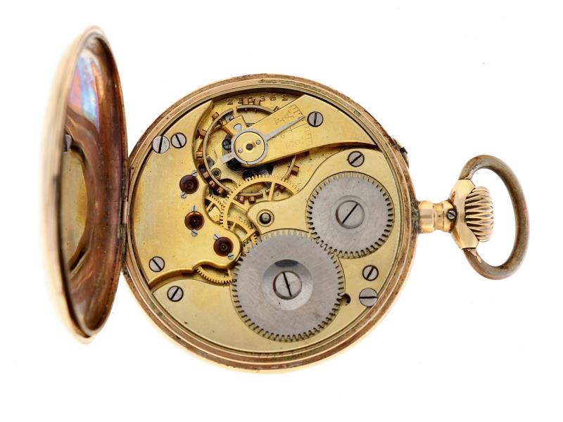 Zakhorloge IWC goud - Herenzakhorloge - Handopwindbaar - Ca. 1900.