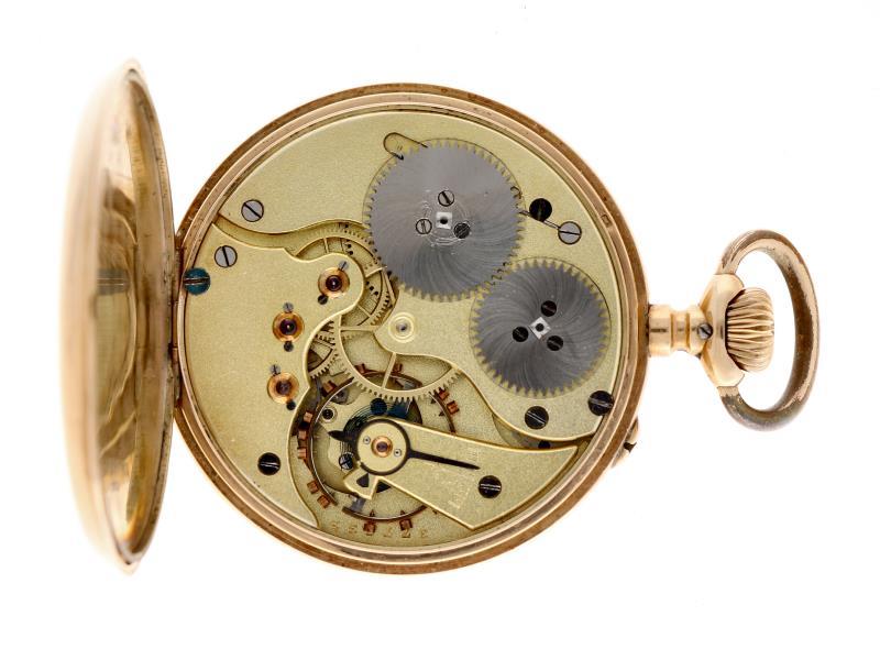 Zakhorloge IWC goud - Herenzakhorloge - Handopwindbaar - Ca. 1900.