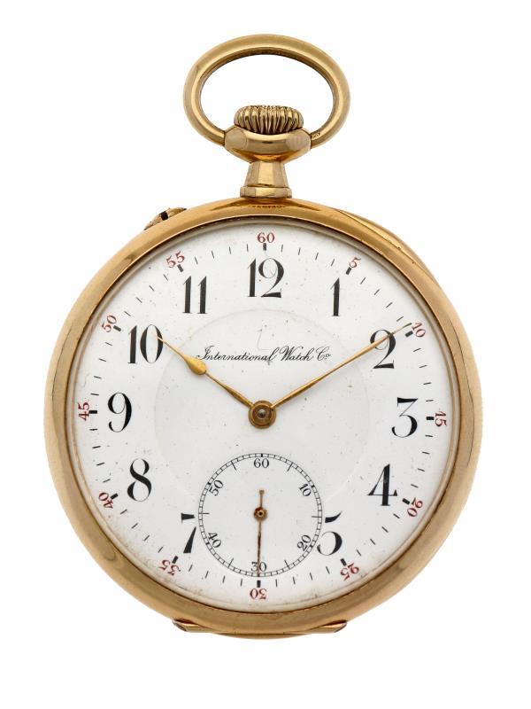 Zakhorloge IWC goud - Herenzakhorloge - Handopwindbaar - Ca. 1910.