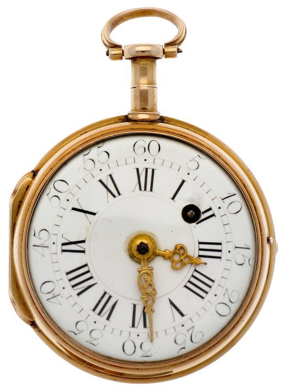 Zakhorloge goud, snek spillegang ''Gudin, Paris'' - Herenzakhorloge - Handopwindbaar - Ca. 1800.