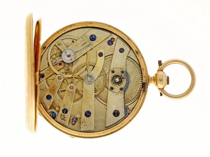 Zakhorloge goud, cylindergang - Dameszakhorloge - Handopwindbaar - Ca. 1858.