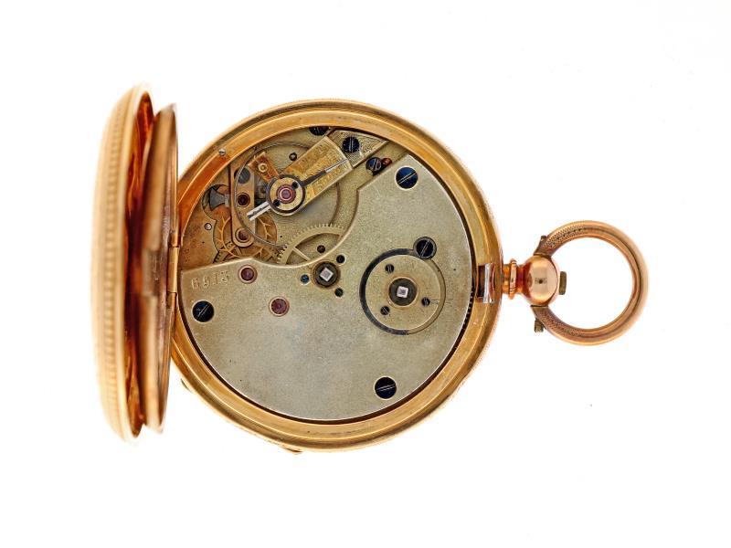 Zakhorloge goud, Engelse ankergang - Unisexzakhorloge - Handopwindbaar - Ca. 1880.