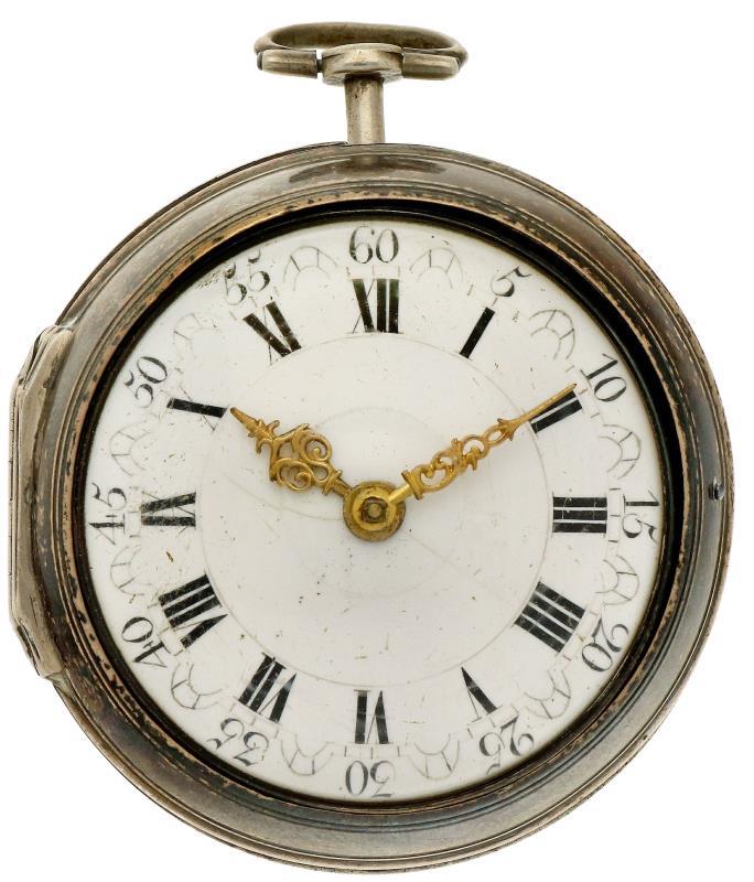 Zakhorloge zilver, snek spillegang ''Samson, Londen'' - Herenzakhorloge - Handopwindbaar - Ca. 1775.