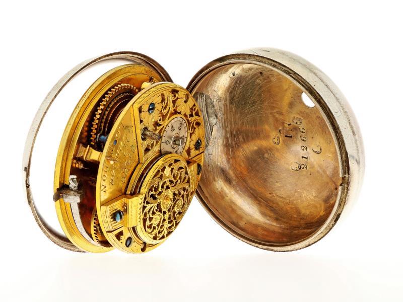 Zakhorloge zilver, snek spillegang ''Samson, Londen'' - Herenzakhorloge - Handopwindbaar - Ca. 1775.