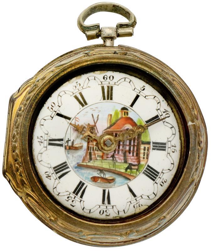 Zakhorloge zilver, snek spillegang ''Thomas Gooding, Londen'' - Herenzakhorloge - Handopwindbaar - Ca. 1750.