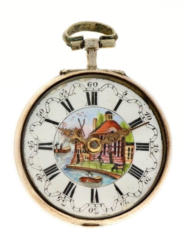 Zakhorloge zilver, snek spillegang ''Thomas Gooding, Londen'' - Herenzakhorloge - Handopwindbaar - Ca. 1750.