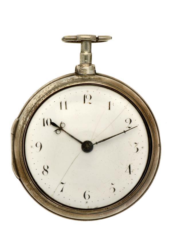 Zakhorloge zilver, snek spillegang ''John Rentnow, Londen'' - Herenzakhorloge - Handopwindbaar - Ca. 1820.