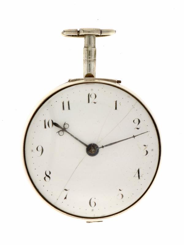 Zakhorloge zilver, snek spillegang ''John Rentnow, Londen'' - Herenzakhorloge - Handopwindbaar - Ca. 1820.