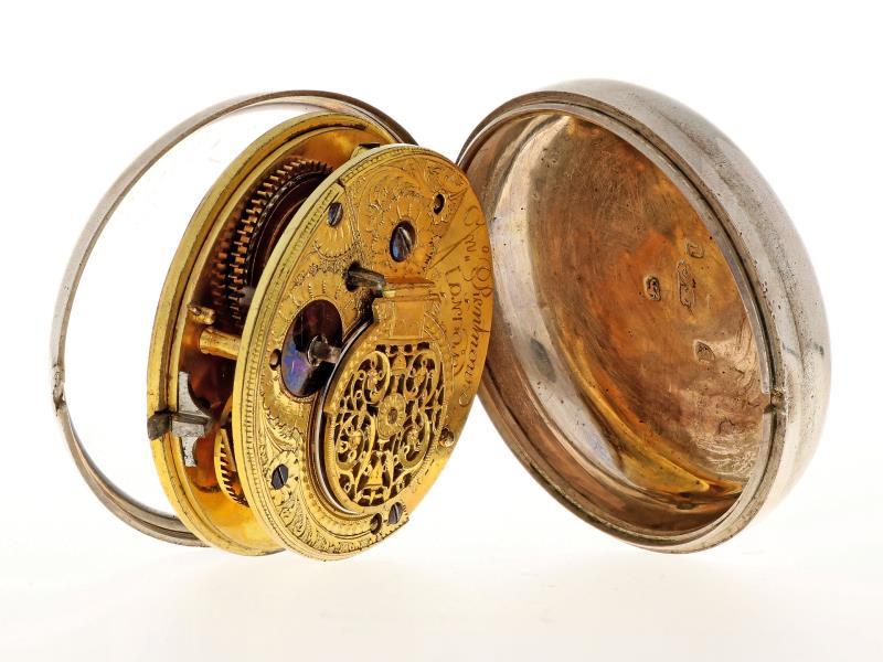 Zakhorloge zilver, snek spillegang ''John Rentnow, Londen'' - Herenzakhorloge - Handopwindbaar - Ca. 1820.