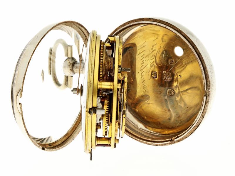 Zakhorloge zilver, snek spillegang ''J. Musgrove, Burton'' - Herenzakhorloge - Handopwindbaar - Ca. 1800.