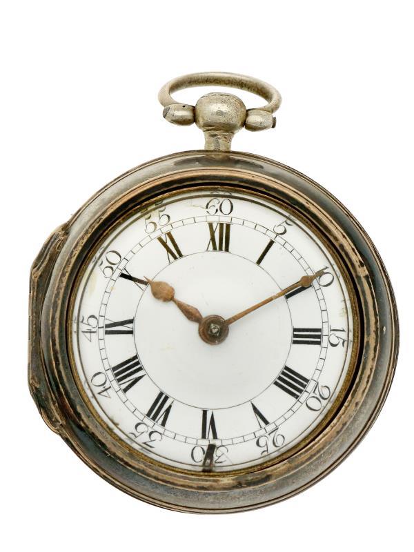 Zakhorloge zilver, snek spillegang ''Jj. Stroud, Londen'' - Herenzakhorloge - Handopwindbaar - Ca. 1775.