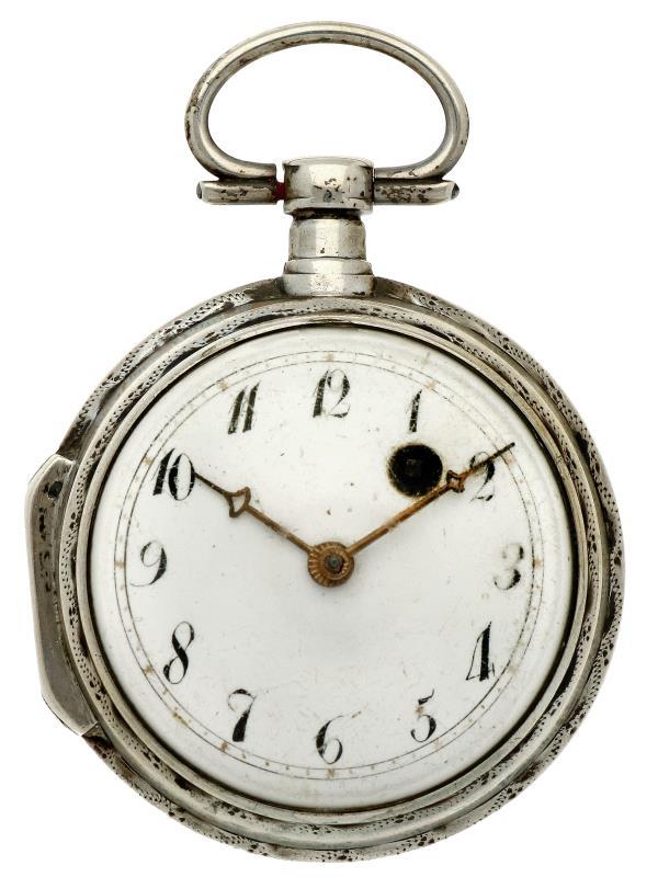 Zakhorloge zilver, snek spillegang - Herenzakhorloge - Handopwindbaar - Ca. 1800.