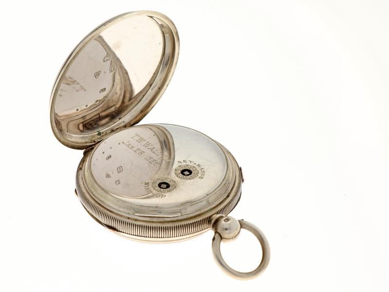 Zakhorloge zilver, Engels snek ankergang Chronograaf - Herenzakhorloge - Handopwindbaar - Ca. 1885.
