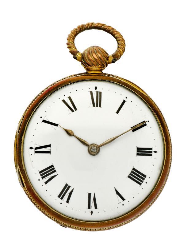 Zakhorloge verguld, snek spillegang ''W. Davison, Engels'' - Herenzakhorloge - Handopwindbaar - Ca. 1820.
