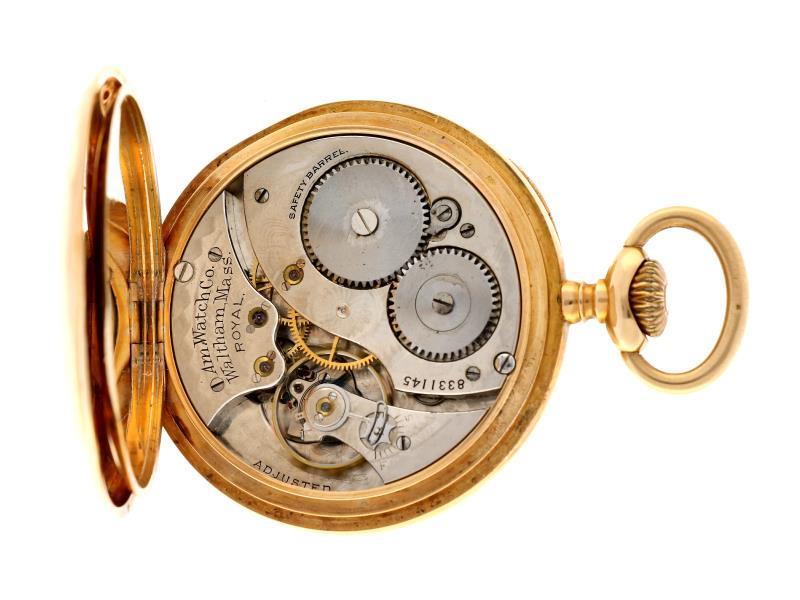 A.W.W.Co. Whaltham Mass goud - Herenzakhorloge - Handopwindbaar - Ca. 1897.