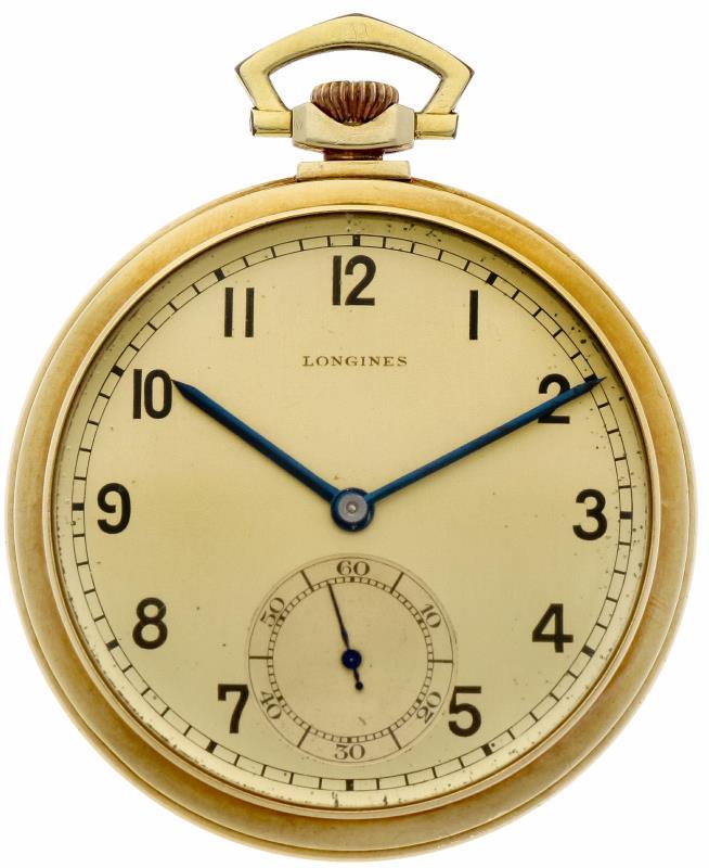 Zakhorloge Longines goud - Herenzakhorloge - Handopwindbaar - Ca. 1925.