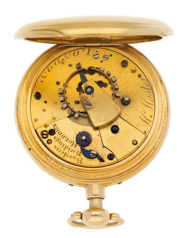 Zakhorloge goud, snek spillegang ''Bartlett'S Buildings Holborn, M.Master, London'' Repetition - Herenzakhorloge - Handopwindbaar - Ca. 1800.